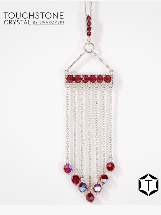 Touchstone Crystal Jewelry - Touchstone Crystal $119 RT Value Red Siam Fringe Benefits Pendant Necklace